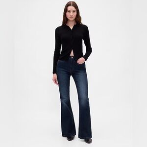 GAP Dark Wash 70’s Flare High Rise Jeans